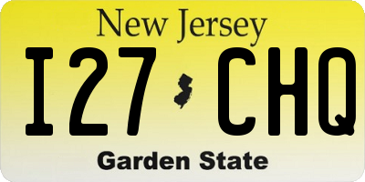 NJ license plate I27CHQ