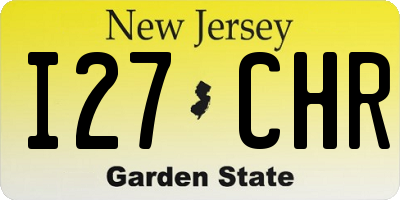 NJ license plate I27CHR