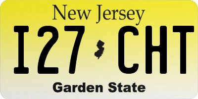 NJ license plate I27CHT