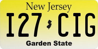 NJ license plate I27CIG