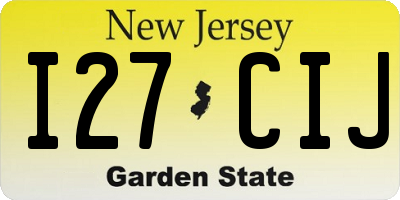 NJ license plate I27CIJ