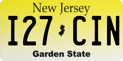 NJ license plate I27CIN