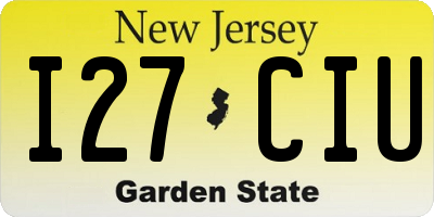 NJ license plate I27CIU