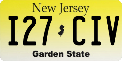 NJ license plate I27CIV