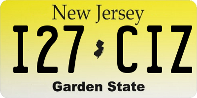 NJ license plate I27CIZ