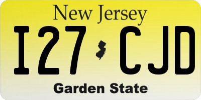 NJ license plate I27CJD