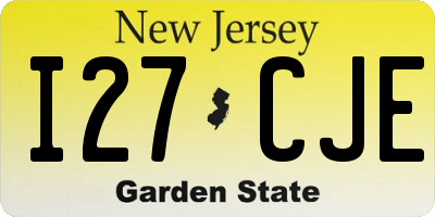 NJ license plate I27CJE