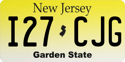 NJ license plate I27CJG