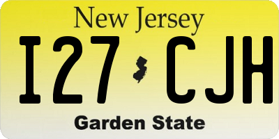 NJ license plate I27CJH