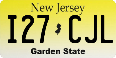 NJ license plate I27CJL
