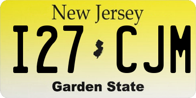NJ license plate I27CJM