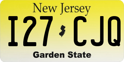 NJ license plate I27CJQ