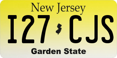 NJ license plate I27CJS