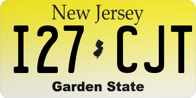 NJ license plate I27CJT