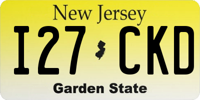 NJ license plate I27CKD