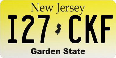 NJ license plate I27CKF