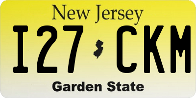 NJ license plate I27CKM
