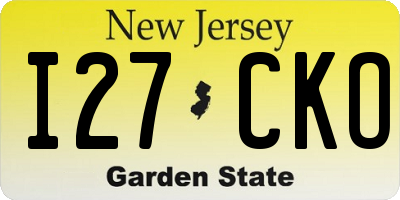 NJ license plate I27CKO
