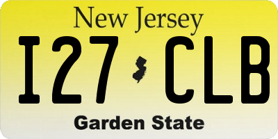 NJ license plate I27CLB
