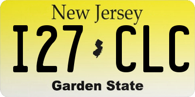 NJ license plate I27CLC