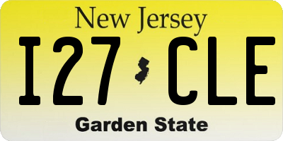 NJ license plate I27CLE