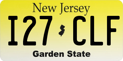 NJ license plate I27CLF