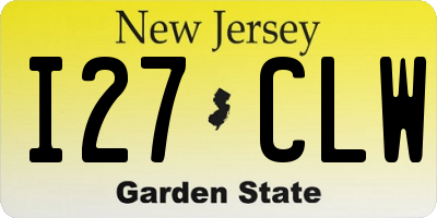 NJ license plate I27CLW