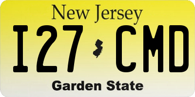 NJ license plate I27CMD