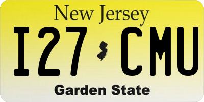 NJ license plate I27CMU