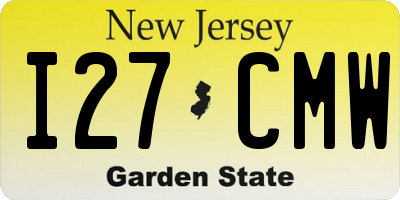NJ license plate I27CMW