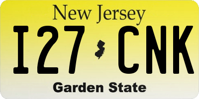 NJ license plate I27CNK