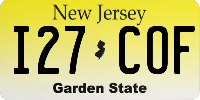 NJ license plate I27COF