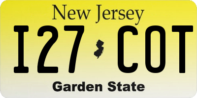 NJ license plate I27COT