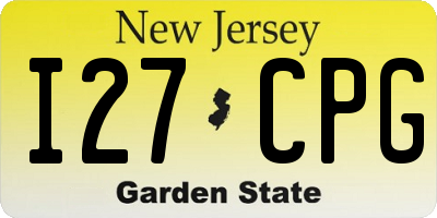 NJ license plate I27CPG