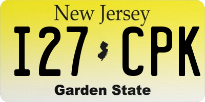 NJ license plate I27CPK