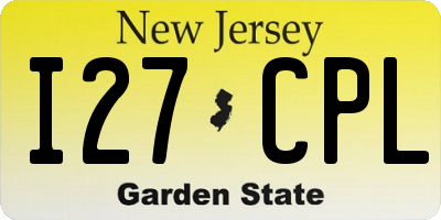 NJ license plate I27CPL