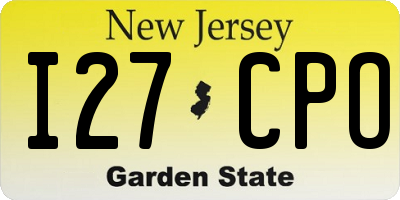NJ license plate I27CPO