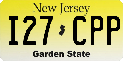 NJ license plate I27CPP