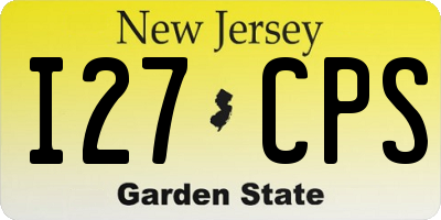 NJ license plate I27CPS