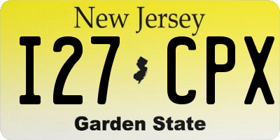 NJ license plate I27CPX