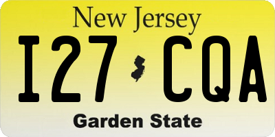 NJ license plate I27CQA