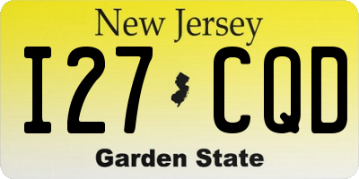 NJ license plate I27CQD