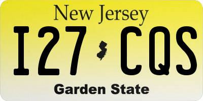 NJ license plate I27CQS