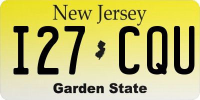 NJ license plate I27CQU