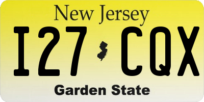 NJ license plate I27CQX