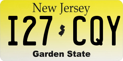 NJ license plate I27CQY