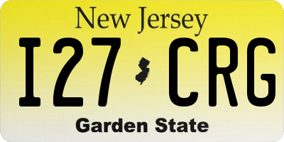 NJ license plate I27CRG