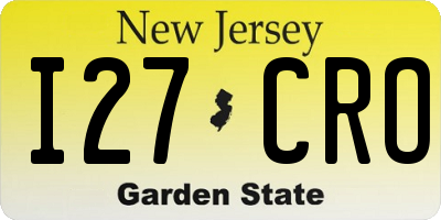 NJ license plate I27CRO