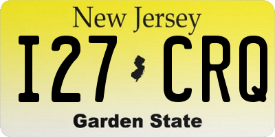 NJ license plate I27CRQ