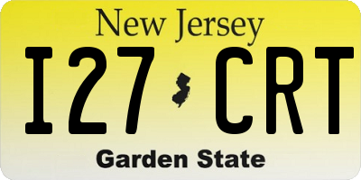 NJ license plate I27CRT